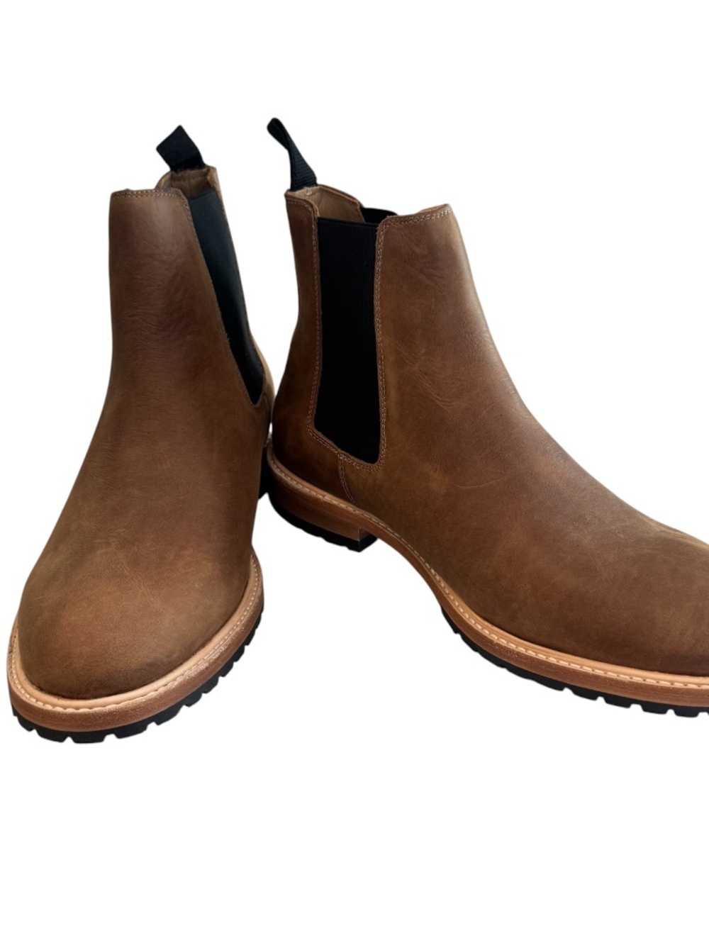 Nisolo Men's Marco Everyday Chelsea Leather Boots in Tobacco Sz 10.5 NIB